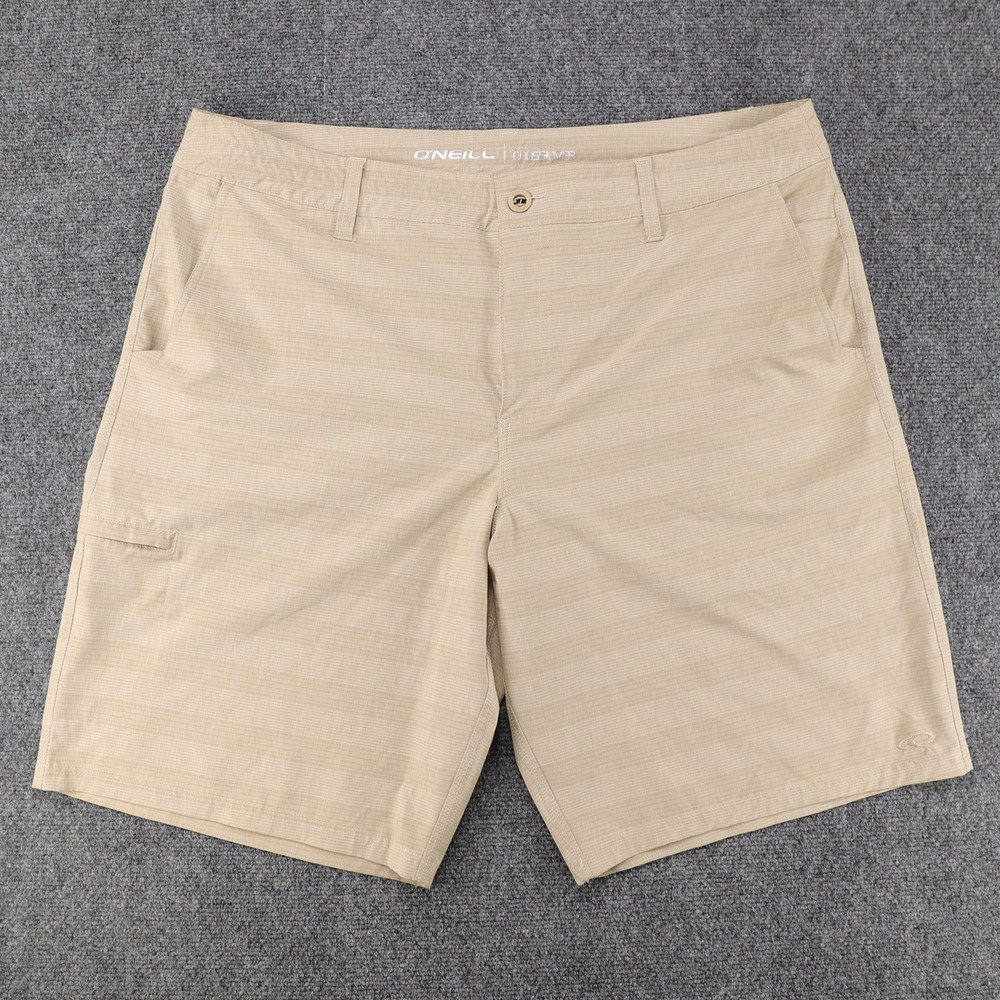 ONeill Crossover Hybrid Shorts Mens 40 Khaki Tan Heathered Stretch Board Shorts